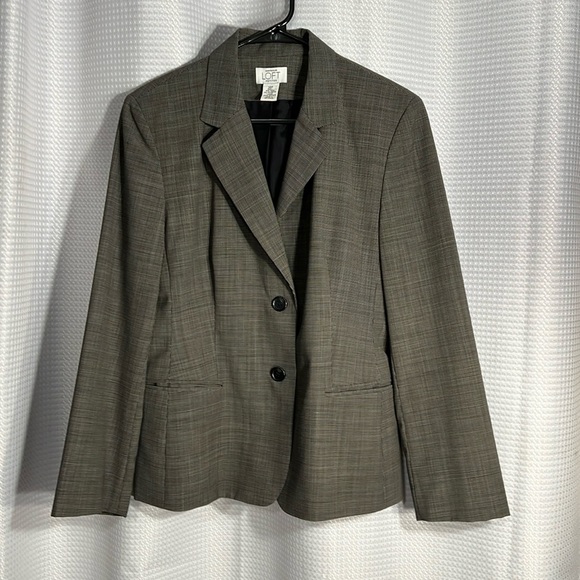 Ann Taylor Loft Petites Blazer/Jacket Brown and Gray size 14 Petite - Picture 1 of 11